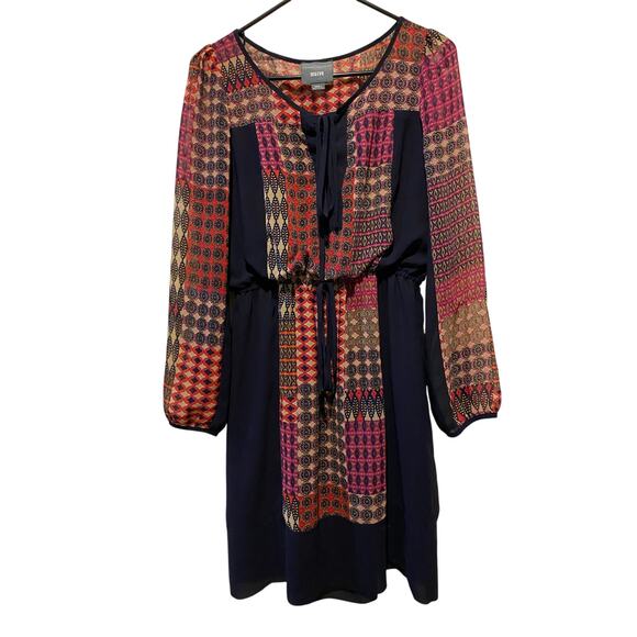 Maeve Anthropologie Rosalie Dress Small Blouson Knee Length Peasant Boho Print - Picture 4 of 10